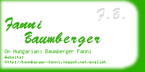 fanni baumberger business card